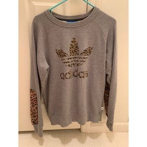 Adidas cheetah print crew neck sweatshirt